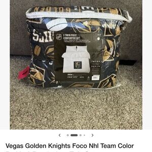 Vegas Golden Knights Twin Comforter Set - Black & Gold